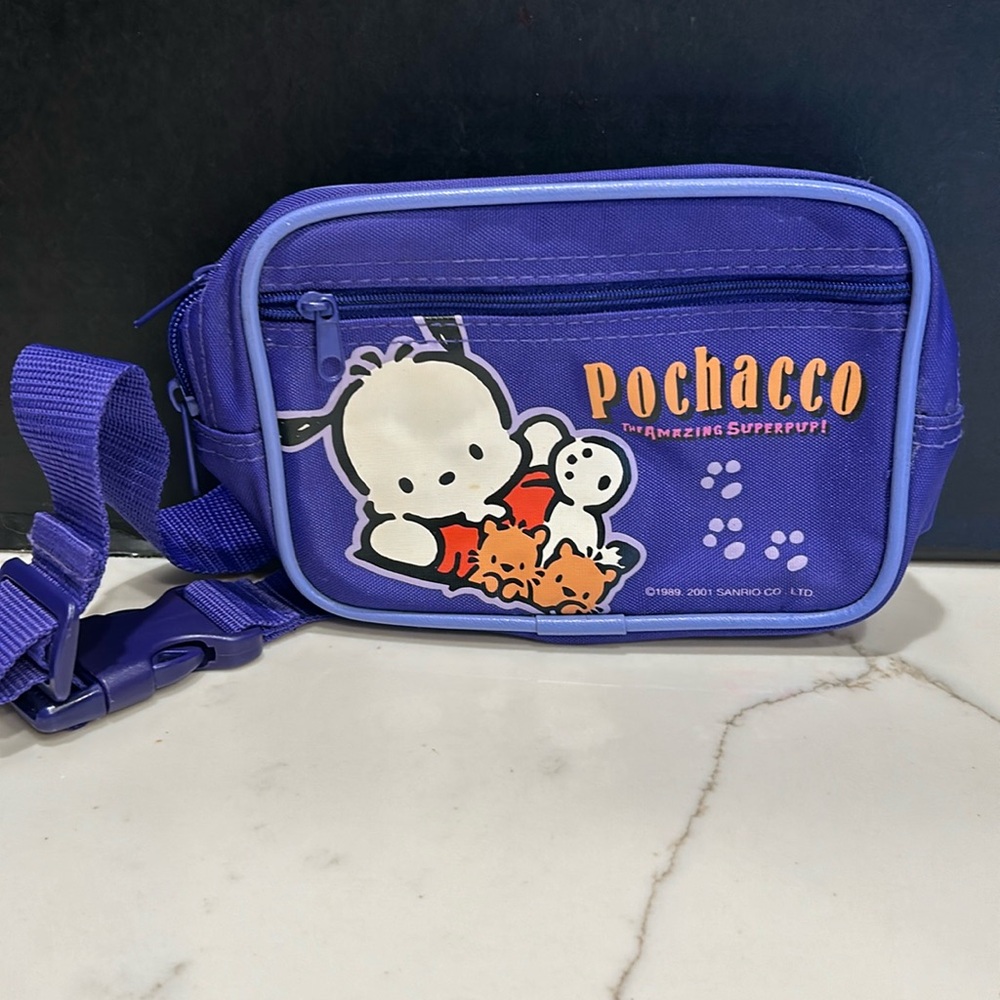 Pochacco Fanny Pack Sanrio Vintage Purple 2001 Y2K